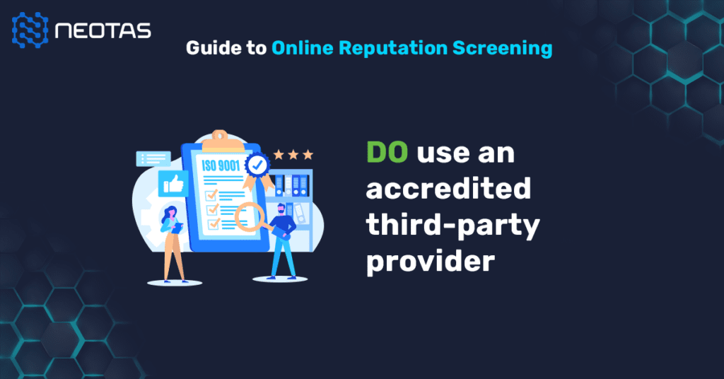 Guide to social media screening - always use a third party background screening provider