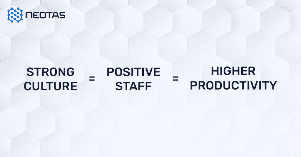 Strong company culture means positive staff and higher productivity