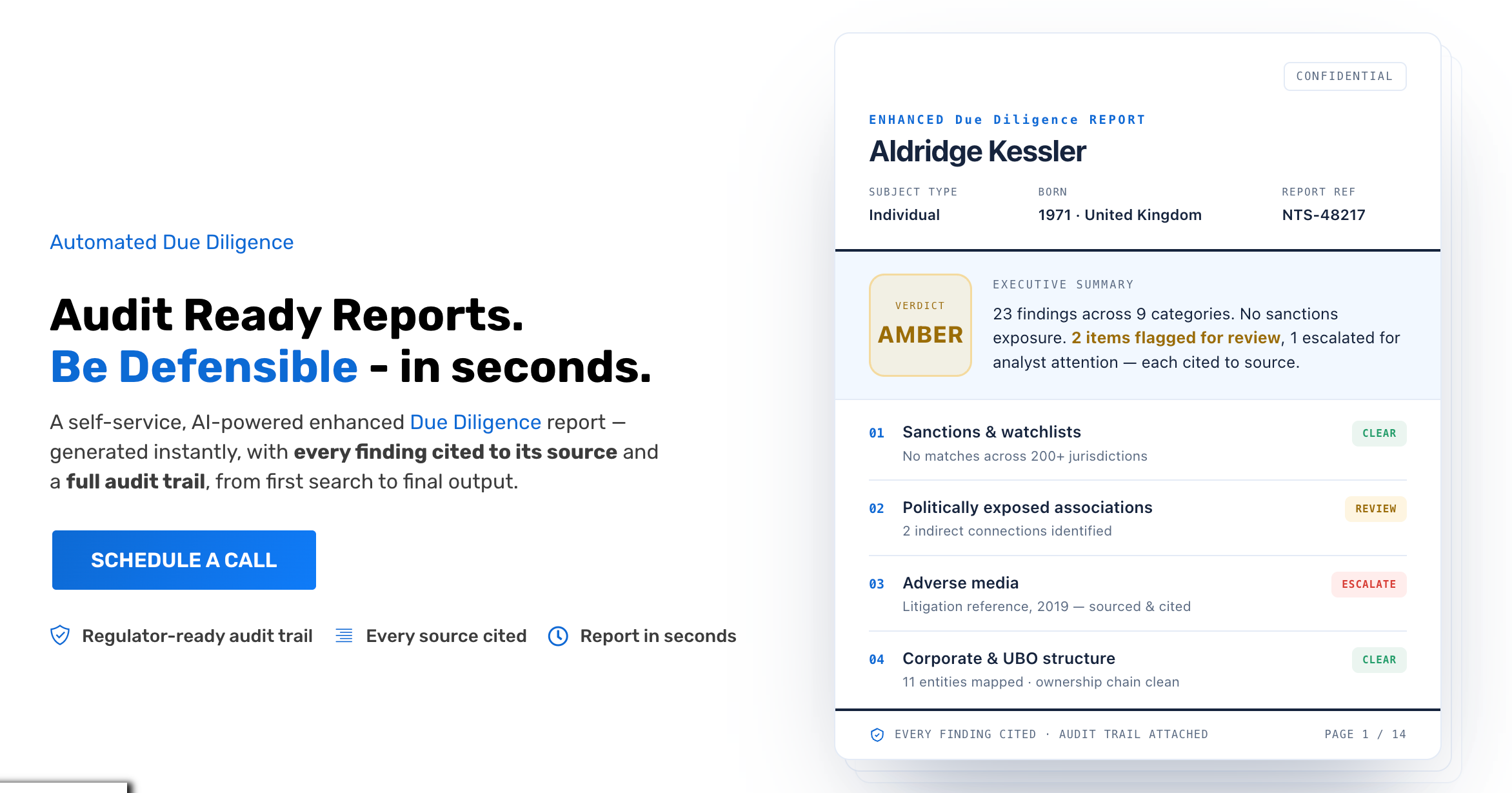 Automated Due Diligence